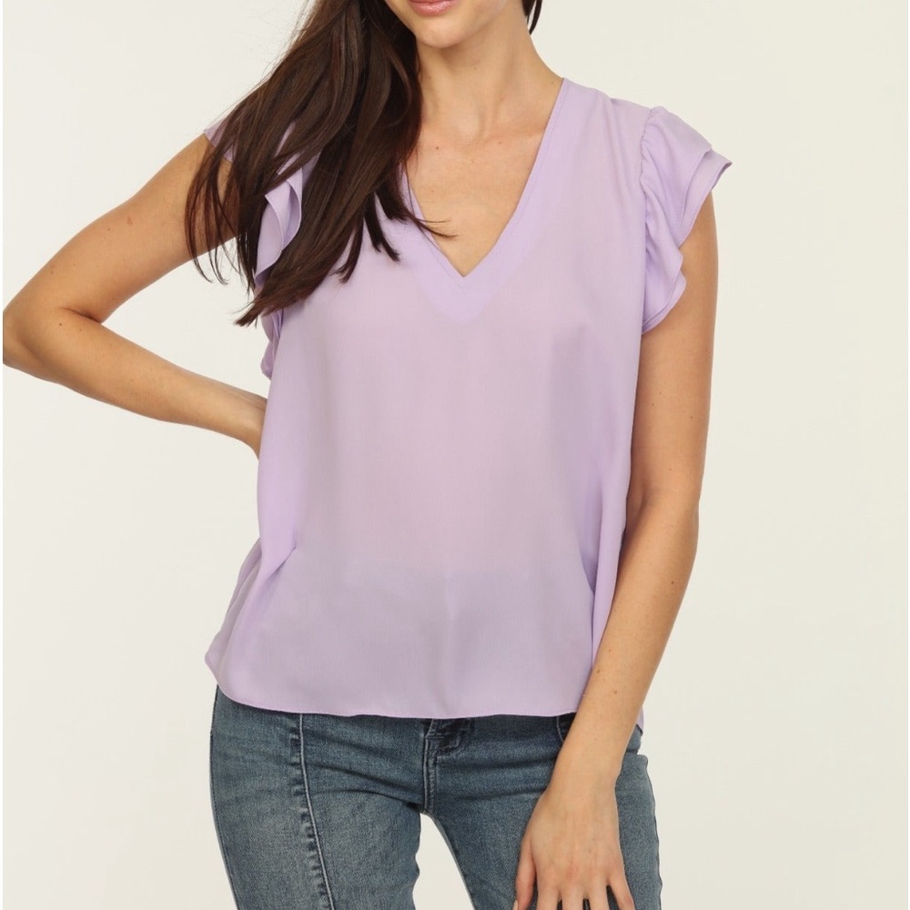 Veronica M V-Neck Ruffle Blouse